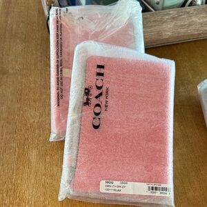 Coach Corner Zipper Wristlet (pink lemonade and rose colors)